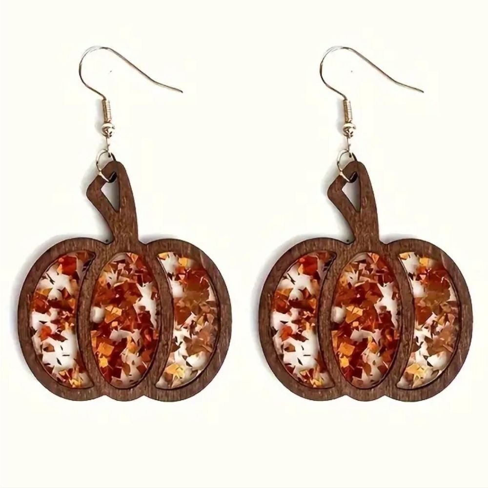 Small Hand crafted Pumpkin Earrings For Adults And Kids